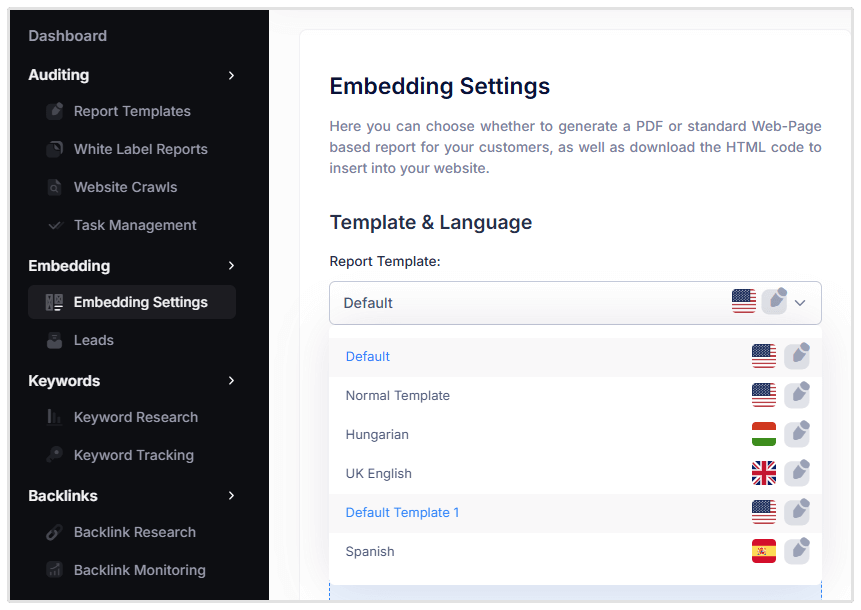 Selecting Your Template
